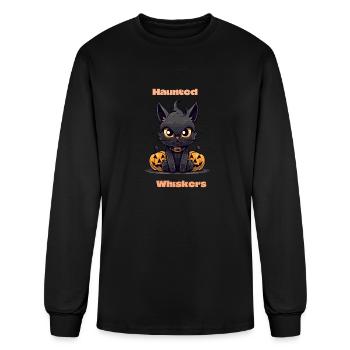 haunted whiskers - Men's Long Sleeve T-Shirt - black - Front