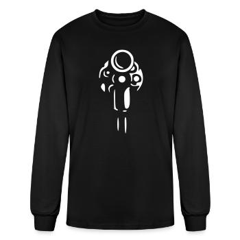 Wild West Revolver Silhouette Western - Men's Long Sleeve T-Shirt - black - Front