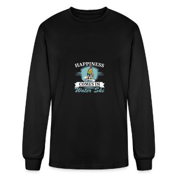 Happiness Comes In Water Ski Water Skiing - Men's Long Sleeve T-Shirt - black - Front