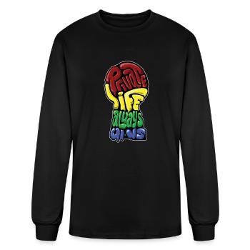 La vie privée gagne toujours - T-shirt à manches longues Homme - noir - Devant