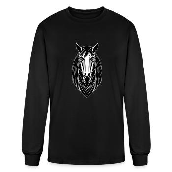 Horse head - Men's Long Sleeve T-Shirt - black - Front