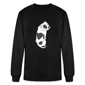 Pitbull With Heart Spot Pitbull Love - Men's Long Sleeve T-Shirt - black - Front