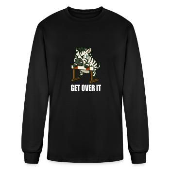 Zebra hurdle hurdles running motivation phrase get - Men's Long Sleeve T-Shirt - black - Front