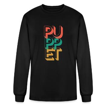 Retro Puppet - Men's Long Sleeve T-Shirt - black - Front