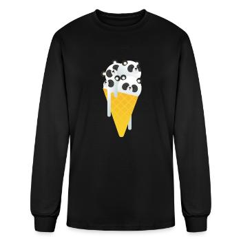 Chocolate Chip Panda Ice Cream - Men's Long Sleeve T-Shirt - black - Front