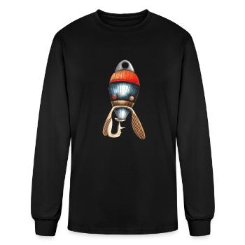 Vintage Wooden Fishing Lure - Men's Long Sleeve T-Shirt - black - Front