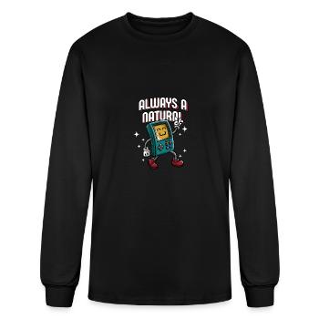 Always a Natural Gamer Video Games Gaming Online G - Men's Long Sleeve T-Shirt - black - Front