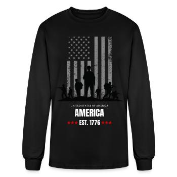 America Est. 1776 American - Men's Long Sleeve T-Shirt - black - Front