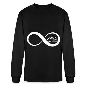Infinity and Mountain - (B) - Men's Long Sleeve T-Shirt - black - Front