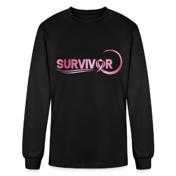 Breast Cancer Survivor Breast Cancer Awareness - Men's Long Sleeve T-Shirt - black - Front