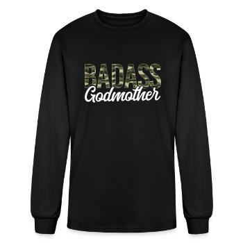 Badass Godmother Camouflage Camo - Men's Long Sleeve T-Shirt - black - Front