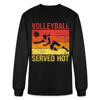 Volleyball Player Team Retro - Men's Long Sleeve T-Shirt - black - Front