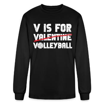Volleyball Player Team Valentines - Men's Long Sleeve T-Shirt - black - Front