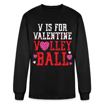 Volleyball Player Team Valentines - Men's Long Sleeve T-Shirt - black - Front