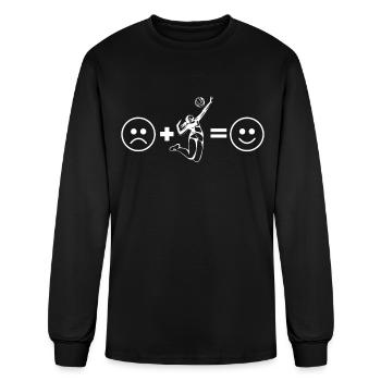Volleyball Player Team Smiley - Men's Long Sleeve T-Shirt - black - Front