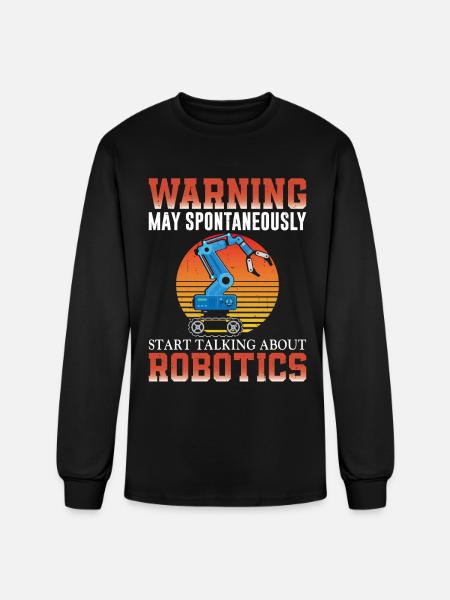 Robot Robotics Engineer Retro - Men's Long Sleeve T-Shirt - black
