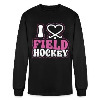 Field Hockey Heart I Love Field - Men's Long Sleeve T-Shirt - black - Front
