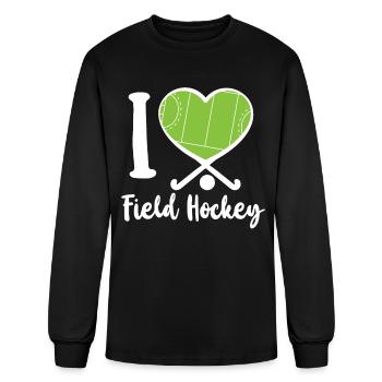 Field Hockey Heart I Love Field - Men's Long Sleeve T-Shirt - black - Front
