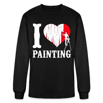 House Painter Decorator Heart I - Men's Long Sleeve T-Shirt - black - Front