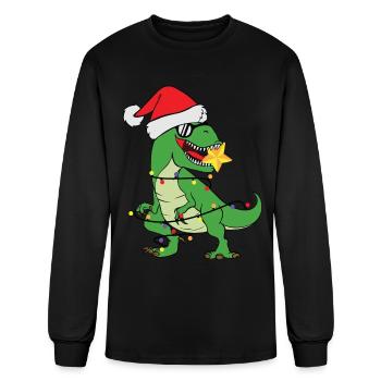 Tree Rex T-Rex Christmas - Men's Long Sleeve T-Shirt - black - Front