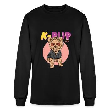 K POP Dog Designs for a Korean Pop Fan - Men's Long Sleeve T-Shirt - black - Front