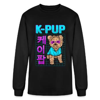 K POP Dog Designs for a Korean Pop Fan - Men's Long Sleeve T-Shirt - black - Front