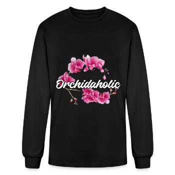 Orchidaholic Orchids Orchid Lover Flowers - Men's Long Sleeve T-Shirt - black - Front