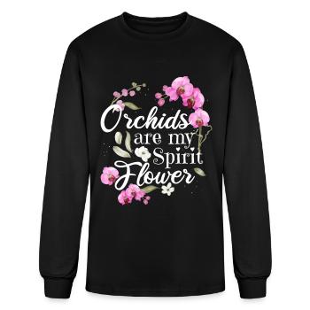 Orchids Are My Spirit Flower Orchid Lover - Men's Long Sleeve T-Shirt - black - Front
