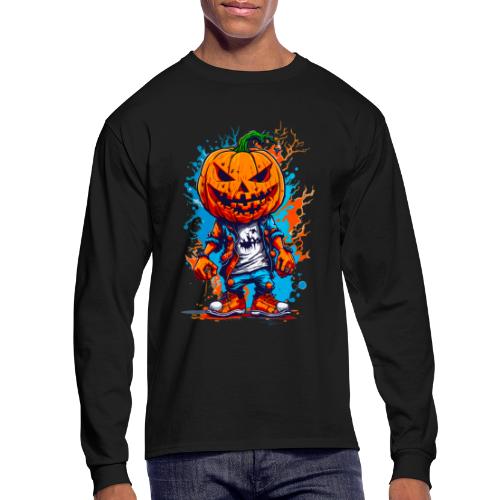 Elevate Halloween with Our Pumpkin Head T-Shirt! - Men's Long Sleeve T-Shirt