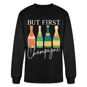 Sparkling Champagne Design for a Champagne Drinker - Men's Long Sleeve T-Shirt - black - Front