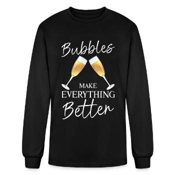 Sparkling Champagne Design for a Champagne Drinker - Men's Long Sleeve T-Shirt - black - Front