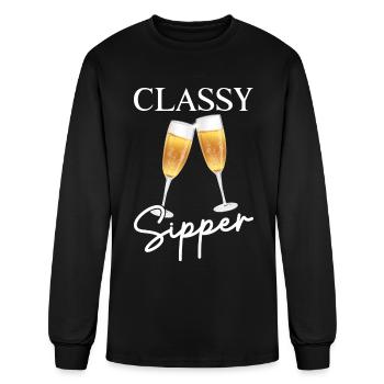 Sparkling Champagne Design for a Champagne Drinker - Men's Long Sleeve T-Shirt - black - Front