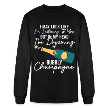 Sparkling Champagne Design for a Champagne Drinker - Men's Long Sleeve T-Shirt - black - Front