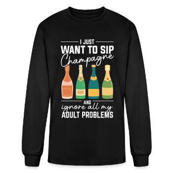 Sparkling Champagne Design for a Champagne Drinker - Men's Long Sleeve T-Shirt - black - Front