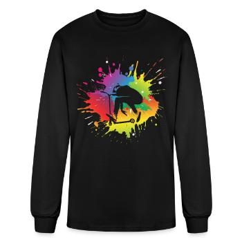 scooter stunt - Men's Long Sleeve T-Shirt - black - Front
