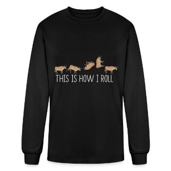 Horned Cow Lover Kids Longhorn Cow - Men's Long Sleeve T-Shirt - black - Front
