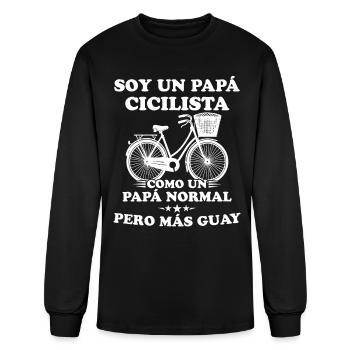 Cyclist Dad Bicycle Cycling Mountain Bike Father's - Men's Long Sleeve T-Shirt - black - Front