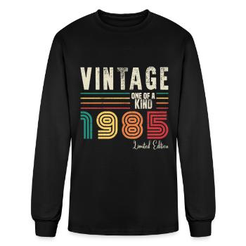 VINTAGE 1985 - Men's Long Sleeve T-Shirt - black - Front