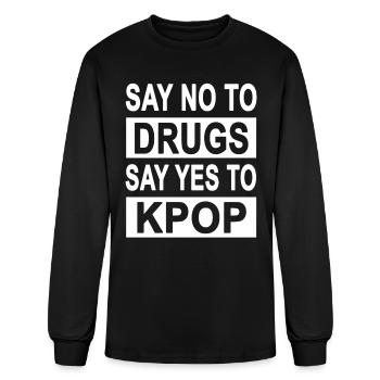 Kpop K-pop Korean Pop Funny Korea Gift - Men's Long Sleeve T-Shirt - black - Front