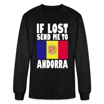 Andorra Flag Saying - Men's Long Sleeve T-Shirt - black - Front