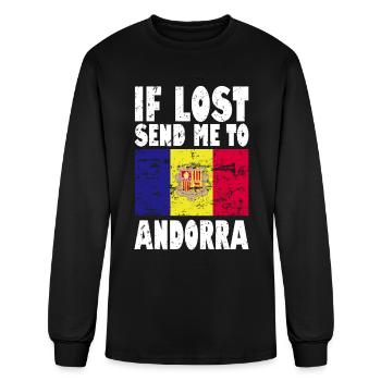 Andorra Flag Saying - Men's Long Sleeve T-Shirt - black - Front