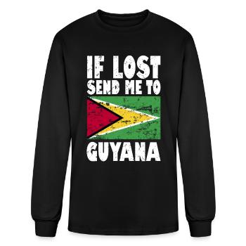 Guyana Flag Saying - Men's Long Sleeve T-Shirt - black - Front