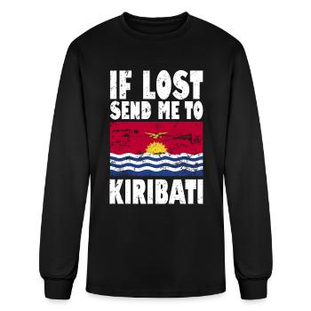 Kiribati Flag Saying - Men's Long Sleeve T-Shirt - black - Front