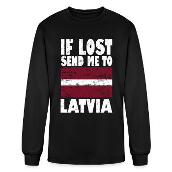 Latvia Flag Saying - Men's Long Sleeve T-Shirt - black - Front
