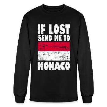 Monaco Flag Saying - Men's Long Sleeve T-Shirt - black - Front
