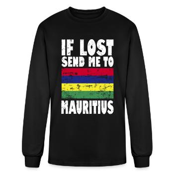 Mauritius Flag Saying - Men's Long Sleeve T-Shirt - black - Front