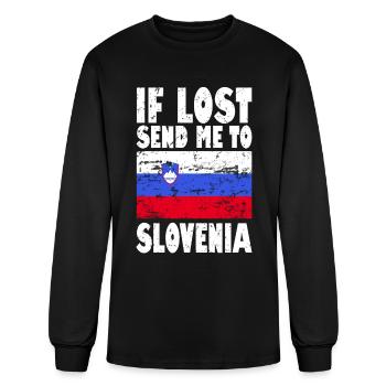 Slovenia Flag Saying - Men's Long Sleeve T-Shirt - black - Front