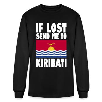 Kiribati Flag Saying - Men's Long Sleeve T-Shirt - black - Front