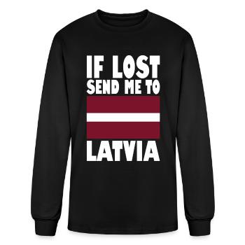 Latvia Flag Saying - Men's Long Sleeve T-Shirt - black - Front