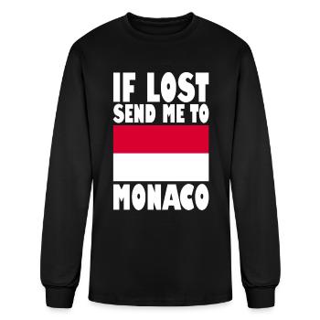 Monaco Flag Saying - Men's Long Sleeve T-Shirt - black - Front